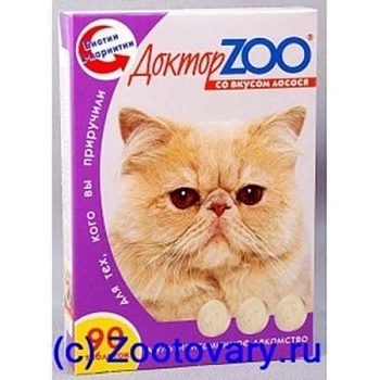 Доктор Zoo Витамины для Кошек со Вкусом Лосося 6х90таб купить 