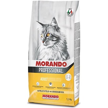 Morando Professional Gatto Сухой корм для стерилизованных кошек с курицей и телятиной 1,5кг купить 