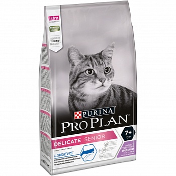 PRO PLAN Delikate 7 + с комплексом OPTIRENAL сухой корм для кошек старше 7 лет с чувствительным пищеварением Индейка 1,5 кг купить 