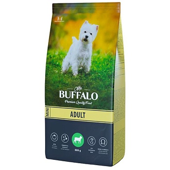 Mr.Buffalo B125 ADULT MINI сухой корм для собак мелких пород с Ягненком 800г купить 