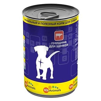 Vitanimals Консервы для Щенков Говядина 12х410г купить 