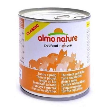 Almo Nature Classic Консервы для Кошек с Курицей и Тунцом 12х280г купить 