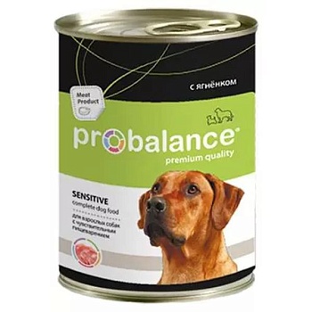 ProBalance Adult Sensitive Консервированный корм для собак с ягненком 12х850г купить 