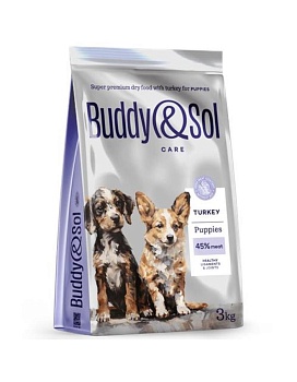 BUDDY SOL CARE PUPPIES сухой корм для щенков с индейкой 3кг купить  зоотовары для животных