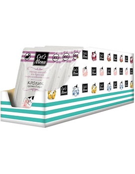 Cat`s Menu консервы для взрослых стерилизованных кошек с кроликом кусочки в соусе 30х85гр купить  зоотовары для животных