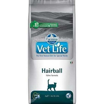 Farmina Vet Life Hairball Корм для Кошек Снижает Образование и Способствует Выведению Шерстяных Комочков Из Жкт 400г купить 
