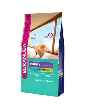 EUKANUBA PUPPY TOY BREED сухой корм для щенков миниатюрных пород 800г купить  зоотовары для животных