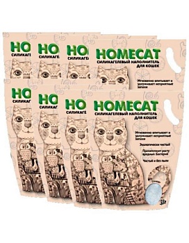 HOMECAT Стандарт Силикагелевый наполнитель для кошачьих туалетов без запаха 8х3,8л купить  зоотовары для животных