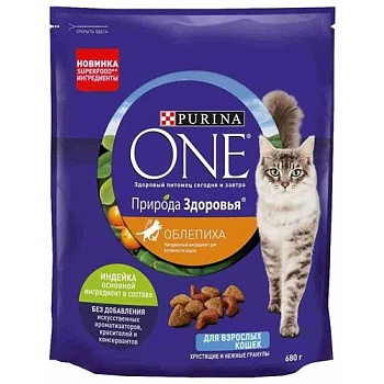 PURINA ONE "Adult" Природа Здоровья сухой для Кошек Индейка 680гр купить 