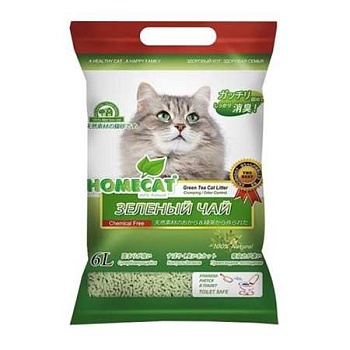 HOMECAT Эколайн Зеленый чай комкующийся наполнитель 6л купить 