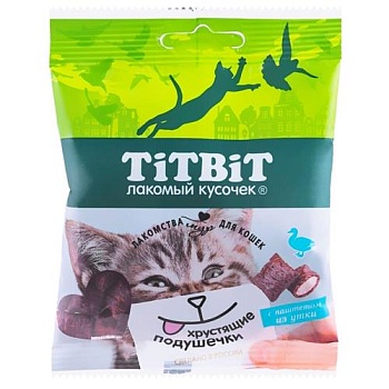 ТитБит Хрустящие подушечки для кошек с паштетом изутки 30гр купить 