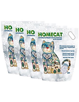 HOMECAT Морозная свежесть Силикагелевый наполнитель для кошачьих туалетов с ароматом морозной свежести 4х7,6л купить  зоотовары для животных