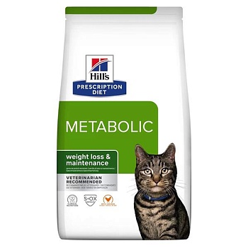 Hills Prescription Diet Metabolic Weight Management сухой корм для кошек для снижения веса курица 3кг купить 