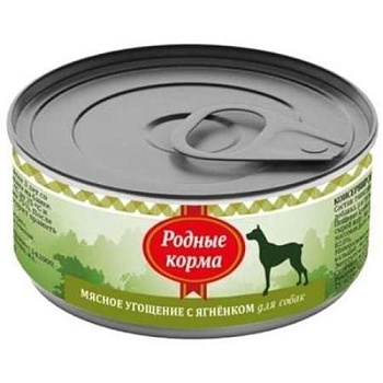 РОДНЫЕ КОРМА консервы для собак Мясное угощение с Ягненком 24х100г купить  зоотовары для животных