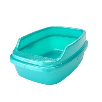HOMECAT De Luxe туалет с бортиком бирюзовый перламутр (53см х 39см х 23см) 3519905 купить  зоотовары для животных