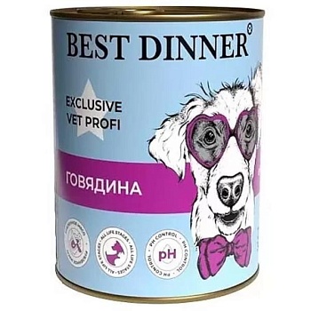 Best Dinner Exclusive Vet Profi Urinary для собак Говядина с картофелем 340г купить 