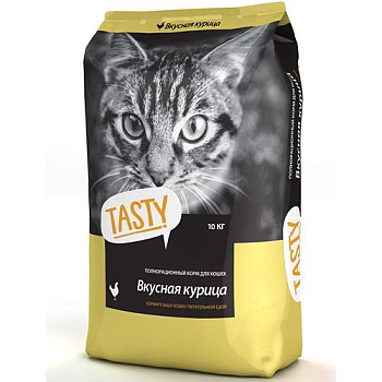 TASTY Petfood Корм сухой для кошек с курицей 10кг купить 