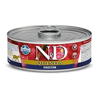FARMINA N&D QUINOA консервы беззерновые для кошек для поддержки пищеварения Ягненок с Киноа 80г купить 
