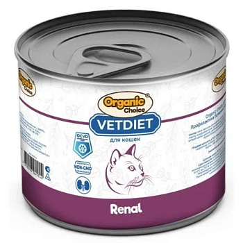 Organic Сhoice VET Renal для кошек профилактика болезней почек 240г купить 