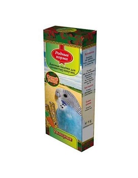 РОДНЫЕ КОРМА Зерновая палочка для попугаев Овощные 2х45гр купить  зоотовары для животных