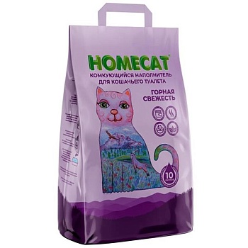 HOMECAT горная свежесть комкующийся наполнитель для кошачьих туалетов 5кг купить 