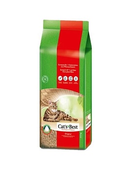 БРАК Cat's Best Original Древесный комкующийся наполнитель для кошек 17,2кг купить  зоотовары для животных
