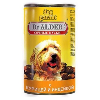 Dr. Alders Dog Garant консервы для собак в соусе Курица/индейка 12х1230г купить 