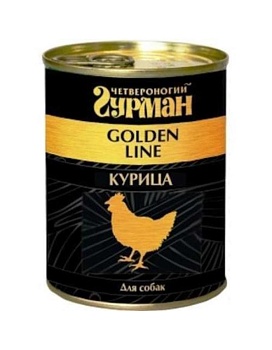 Четвероногий Гурман Золотая Линия для Собак Курица Натуральная в Желе 12х340г купить  зоотовары для животных