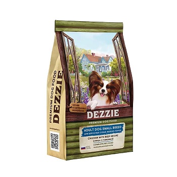 DEZZIE Adult Dog Small Breed Сухой корм для взрослых собак мелких пород Курица с Говядиной 800г купить 