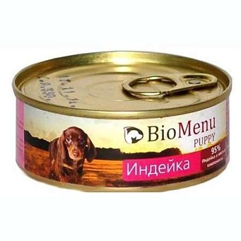 Biomenu Puppy Консервы для Щенков Индейка 95%-Мясо 100г купить 