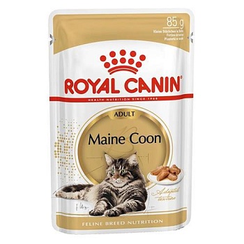 Royal Canin MAINE COON ADULT пауч соус влажный корм для кошек породы мейн-кун старше 15 месяцев 12х85гр купить 