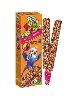 ЗООМИР Веселый попугай палочки 2 шт. для волнистых попугаев фрукты 50г купить  зоотовары для животных