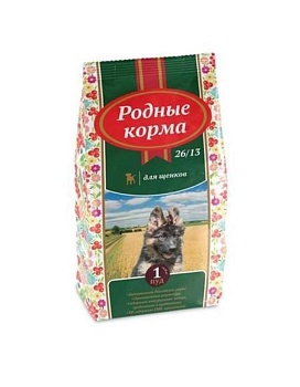 РОДНЫЕ КОРМА сухой корм для щенков 16.38кг купить  зоотовары для животных