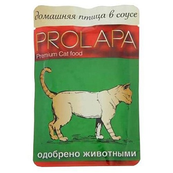 Prolapa Premium пауч для кошек домашняя птица в соусе 26х100г купить 