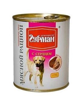 Четвероногий Гурман Мясной Рацион для Собак с Сердцем 6х850г купить  зоотовары для животных