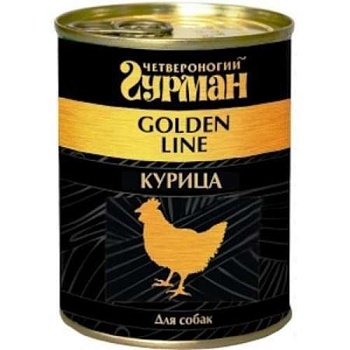 Четвероногий Гурман Золотая Линия для Собак Курица Натуральная в Желе 12х340г купить  зоотовары для животных
