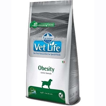 FARMINA Vet Life OBESITY диета для собак при ожирении, подходит для питания стерилизованных животных 2кг купить 