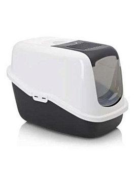 Savic Туалет для Кошек Nestor Белый/Черный Закрытый 56 Х 39 Х 38,5 См1Х4 0227-00Wz купить  зоотовары для животных