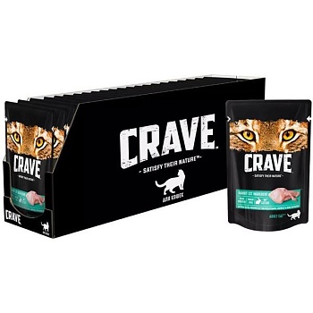 CRAVE Корм консервированный для взрослых кошек Кролик в желе (пауч) 30х70гр купить 