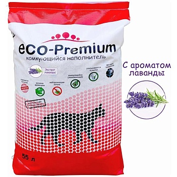 Наполнитель ECO-Premium Комкующийся Лаванда 55л купить 