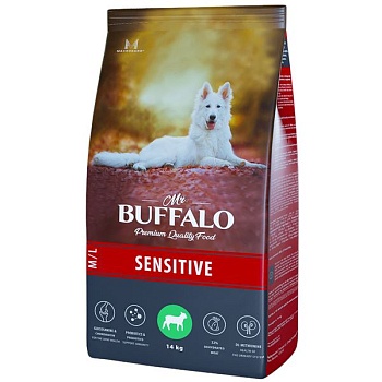 Mr.Buffalo B131 ADULT M/L SENSITIVE сухой корм для собак средних и крупных пород с ягненком 14кг купить 