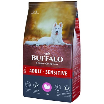Mr.Buffalo B131 ADULT M/L SENSITIVE сухой корм для собак средних и крупных пород с индейкой 14кг купить 
