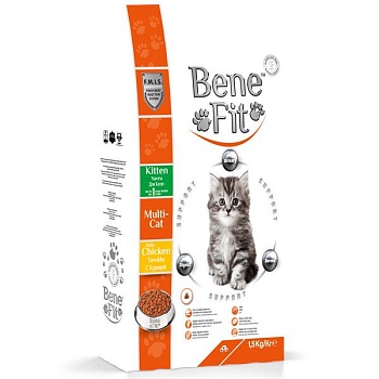 Benefit Kitten Multi-Cat with Chicken Корм сухой для котят с курицей 1,5кг купить 