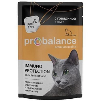 ProBalance Immuno Protection консервы для кошек с Говядиной в соусе 28х85г купить 