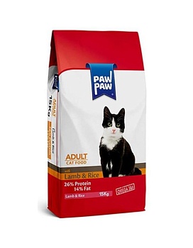 Pawpaw Adult Cat Food with Lamb & Rice сухой корм для кошек с ягненком и рисом 15кг купить  зоотовары для животных