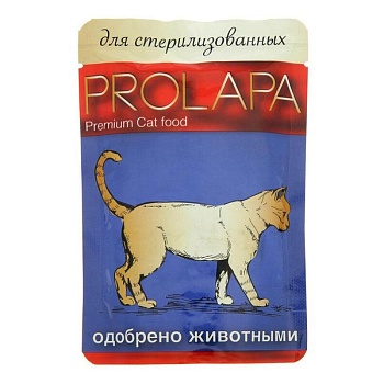 Prolapa Premium пауч для стерилизованных кошек с птицей в соусе 12х100г купить 