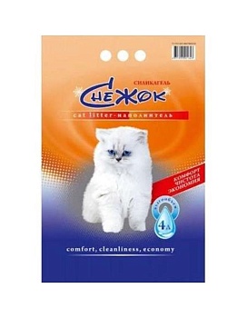 Наполнитель для кошек Снежок Силикагель 4х4л купить  зоотовары для животных