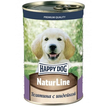 HAPPY DOG Natur Line консервы для щенков телятина с индейкой 20х410гр купить 