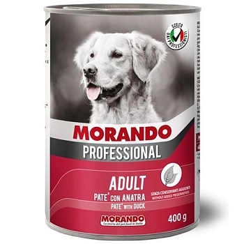 Morando Professional Консервированный корм для собак паштет с уткой 24х400г купить 