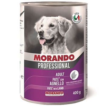 Morando Professional Консервированный корм для собак паштет с бараниной 24х400г купить 